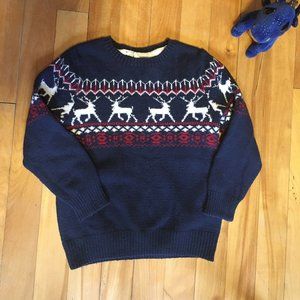 HM BOYS Fair Isles navy sweater size US 4-6